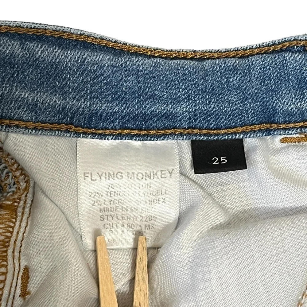 Flying Monkey Denim Skirt with Frayed Hem Size Waist 25 / 0